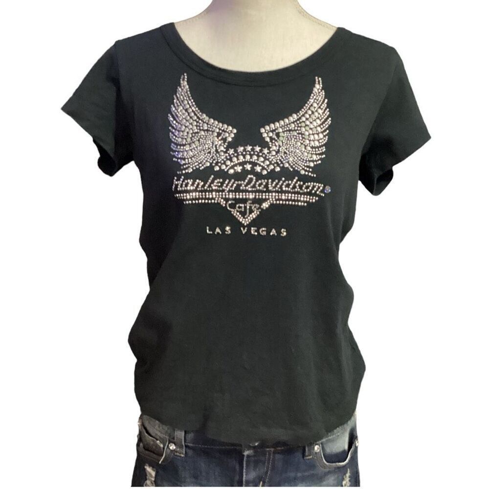 Harley-Davidson Las Vegas Cafe Shiny Sequin T-Shirt Size Medium